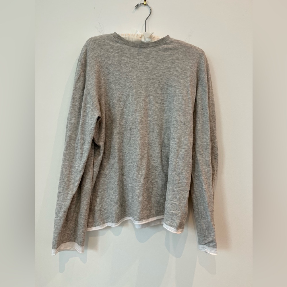 Mens James perse size 2 white and grey long sleeve